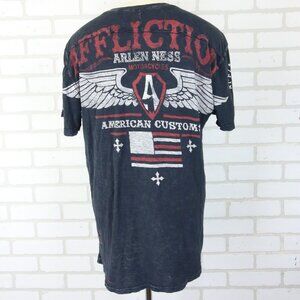 Affliction Arlen Ness Motorcycles T-Shirt Henley Mens XL Slim American Customs